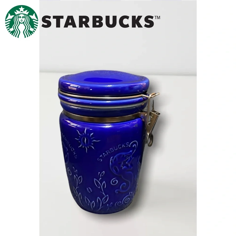 Starbucks Vintage Cobalt Blue Coffee Canister
